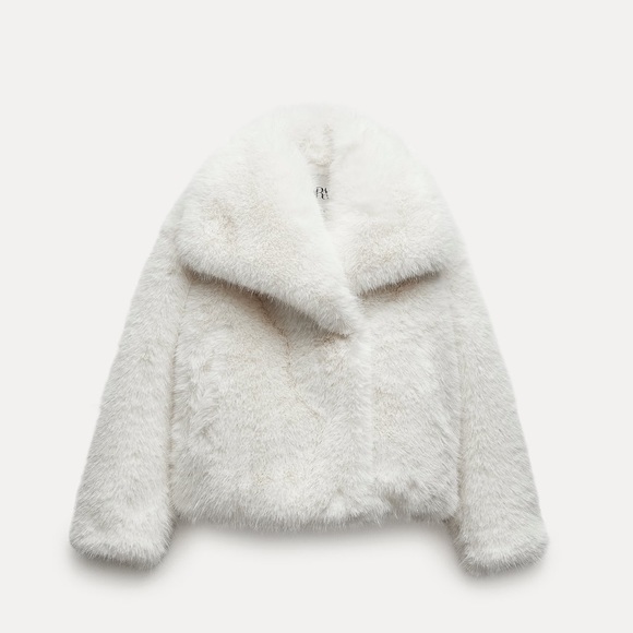 ZARA SHORT FAUX FUR JACKET ZW COLLECTION - Picture 4 of 9